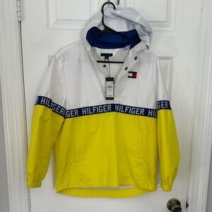 Tommy Hilfiger Men's Yellow and White Windbreaker